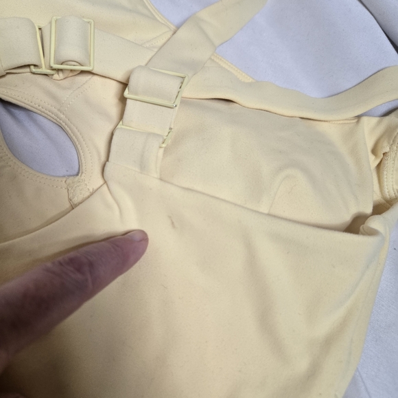 POPFLEX butter yellow cream supershort runsie one piece athletic romper L - Picture 9 of 12